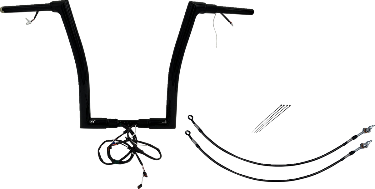 FBI Fat Baggers Wired 1-1/2" Flat Top Handlebar Kits for FLTR '15 - Black / 16"