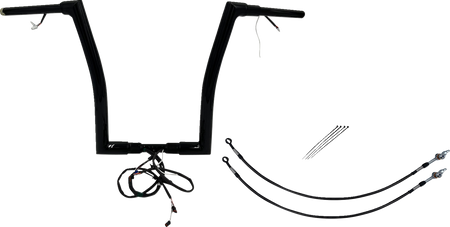 FBI Fat Baggers Wired 1-1/2" Flat Top Handlebar Kits for FLTR '15 - Black / 16"