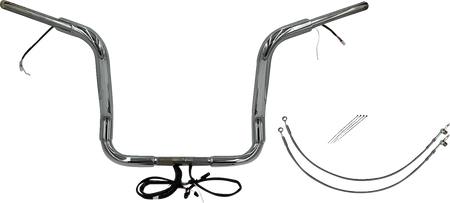 FBI Fat Baggers Wired 1-1/2" Round Top Handlebar Kits for FLH/X '16-'20 - Chrome / 14"