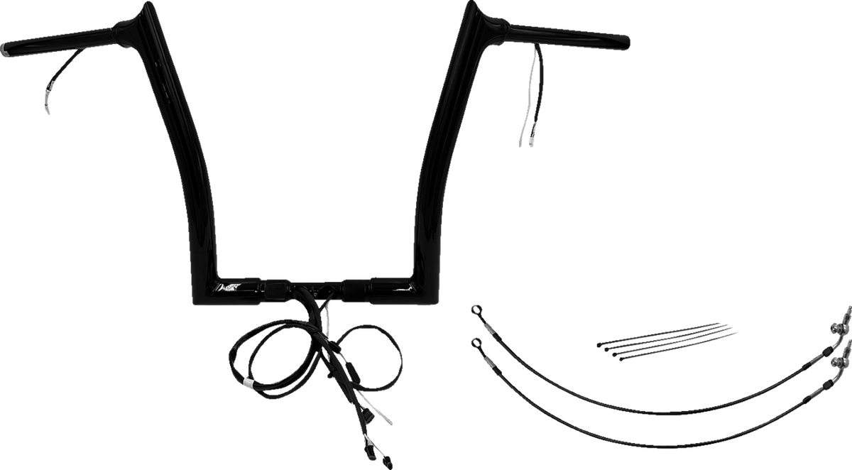 FBI Fat Baggers Wired 1-1/2" Pointed Top Handlebar Kits for FLTR '15 - Black / 14"