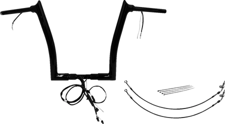 FBI Fat Baggers Wired 1-1/2" Pointed Top Handlebar Kits for FLTR '15 - Black / 14"