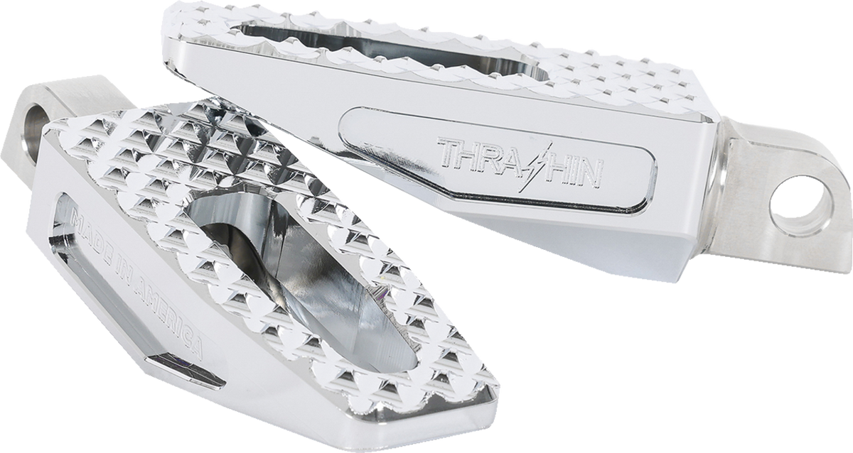 Thrashin P-54 Extra Grip Chrome Footpegs 4 Harley M8 Softail Models