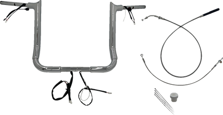 FBI Fat Baggers 1-1/2" EZ Pointed Top Pre-Wired Handlebars for FLH/X '23-'26 - Chrome / 14"