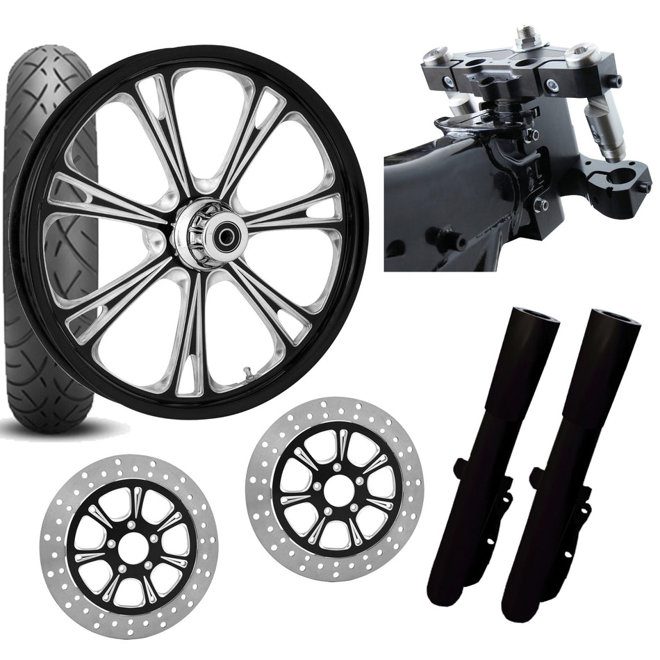 RC 26 Epic Eclipse Wheel Tire Neck Rake Front End Package Harley Dual Disc