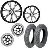 RC Components 21/18 Front Rear Wheel Package Set Tires Rotors Harley FLH/T