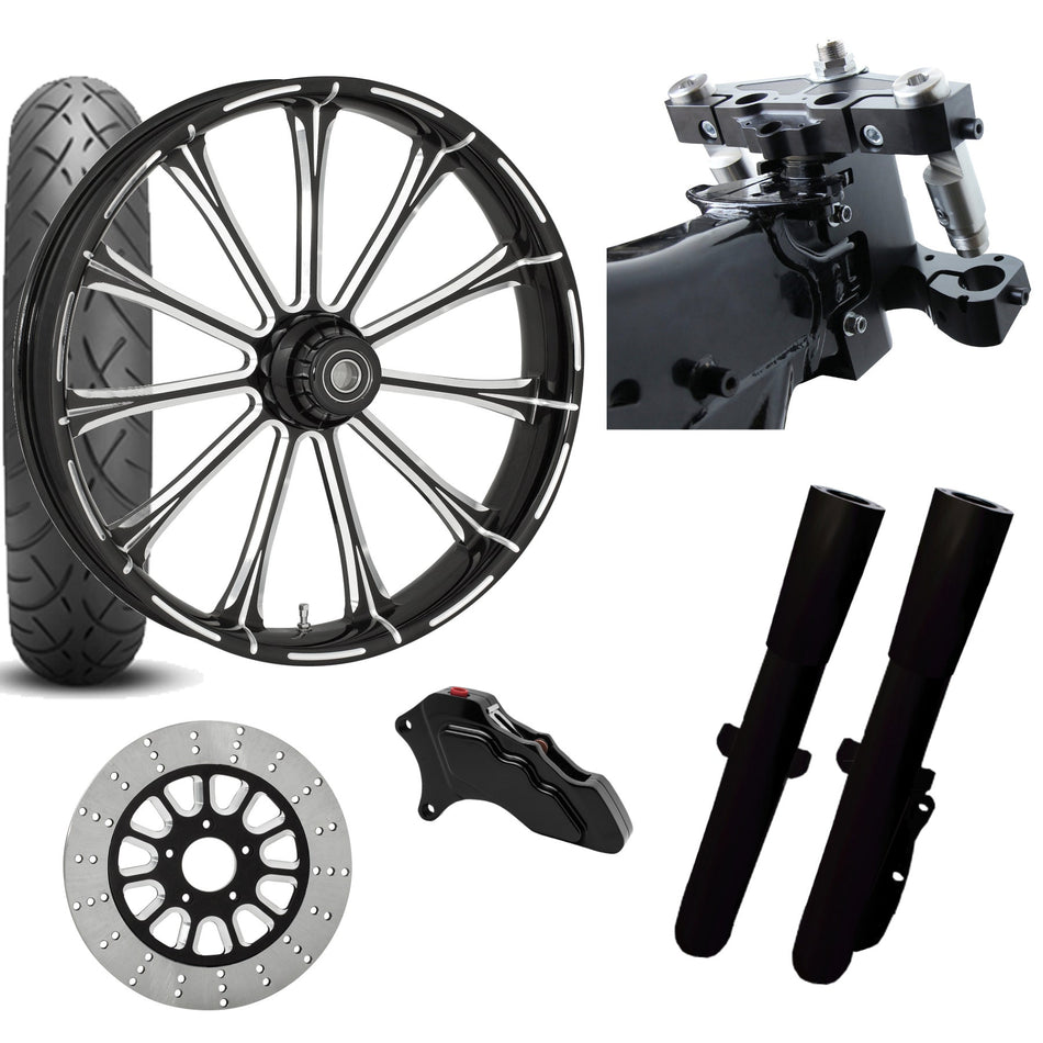 RC 26 Exile Eclipse Wheel Tire Neck Rake Front End Package Harley Single Side