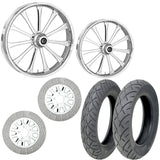 RC Components 21/18 Front Rear Wheel Package Set Tires Rotors Harley FLH/T