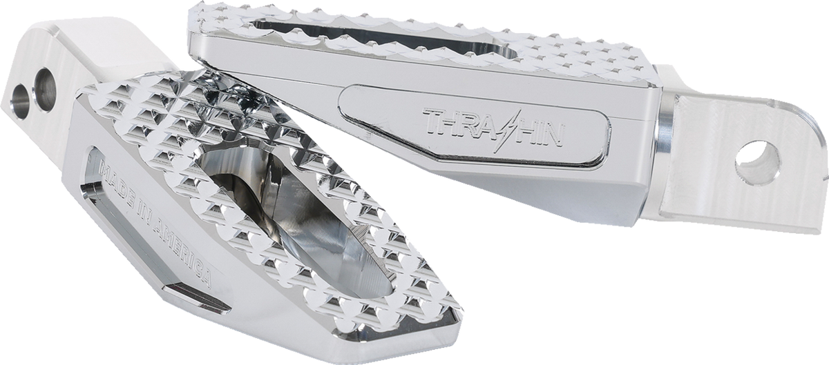 Thrashin P-54 Extra Grip Chrome Footpegs 4 Harley M8 Softail Models