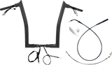 FBI Fat Baggers 1-1/2" EZ Pointed Top Pre-Wired Handlebars for FLTR '23-'26 - Black / 16"