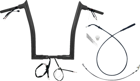 FBI Fat Baggers 1-1/2" EZ Pointed Top Pre-Wired Handlebars for FLTR '23-'26 - Black / 16"