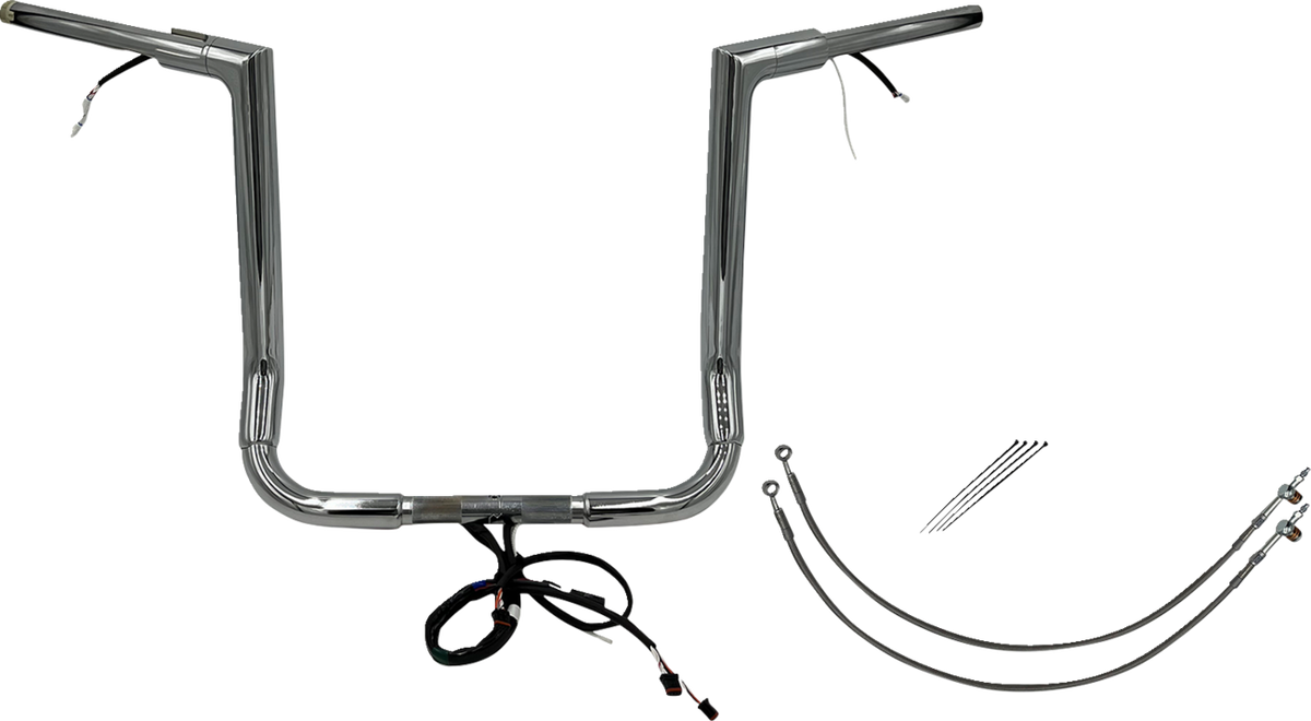 FBI Fat Baggers Wired 1-1/2" Flat Top Handlebar Kits for FLH/X '16-'20 - Chrome