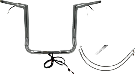 FBI Fat Baggers Wired 1-1/2" Flat Top Handlebar Kits for FLH/X '16-'20 - Chrome
