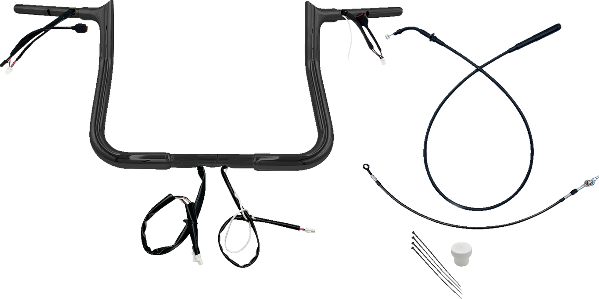 FBI 1-1/4" EZ Pointed Top Pre-Wired Bars for 24-25 FLHX, 25 FLHXU, 23-25 FLHXSE - Black / 11"