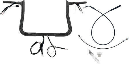 FBI 1-1/4" EZ Pointed Top Pre-Wired Bars for 24-25 FLHX, 25 FLHXU, 23-25 FLHXSE - Black / 11"