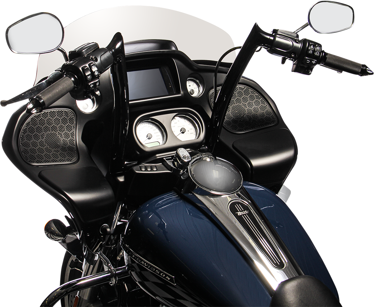 FBI 1-1/2" EZ Pointed Top Handlebars for 15-20 FLTRX/S, 16-20 FLTRU/FLTRK - Black / 14"