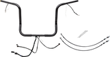 FBI Wired 1-1/4" Round Top Handlebar Kits for 14-15 FLHT/FLHX & Trike - Black / 14"