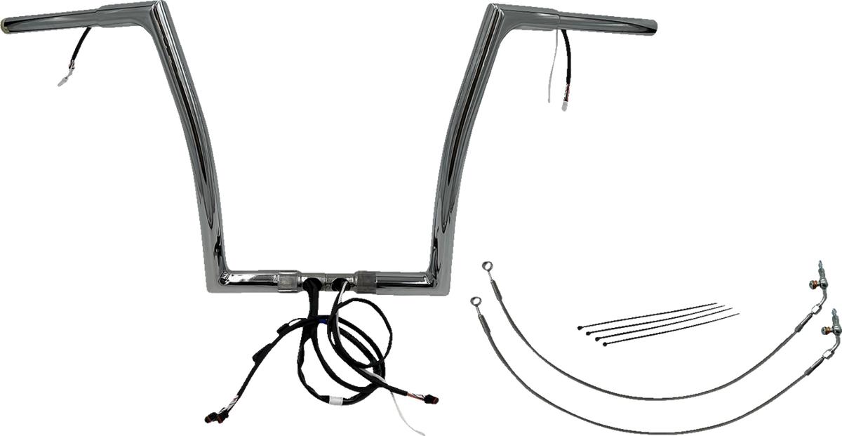 FBI Fat Baggers Wired 1-1/4" Flat Top Handlebar Kits for 15 FLTRX/S - Chrome / 14"