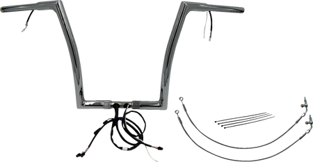 FBI Fat Baggers Wired 1-1/4" Flat Top Handlebar Kits for 15 FLTRX/S - Chrome / 14"