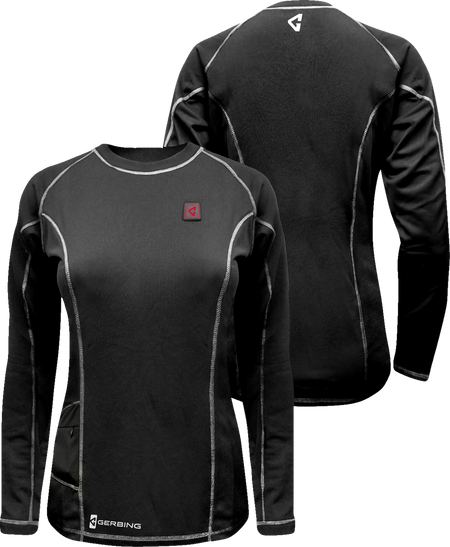 Gerbing Heated Clothing Womens 7V Battery Powered Heated Base Layer Shirt - Black