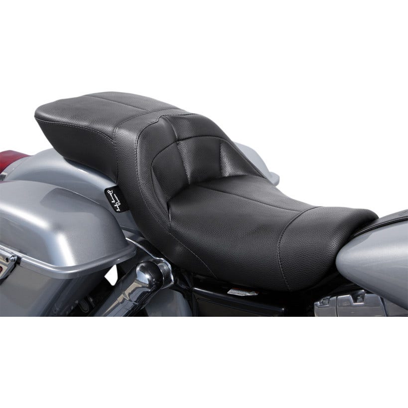 Danny Gray Black Vinyl TourIST 2-Up Air Touring Seat for Harley Dyna 06-17 Model