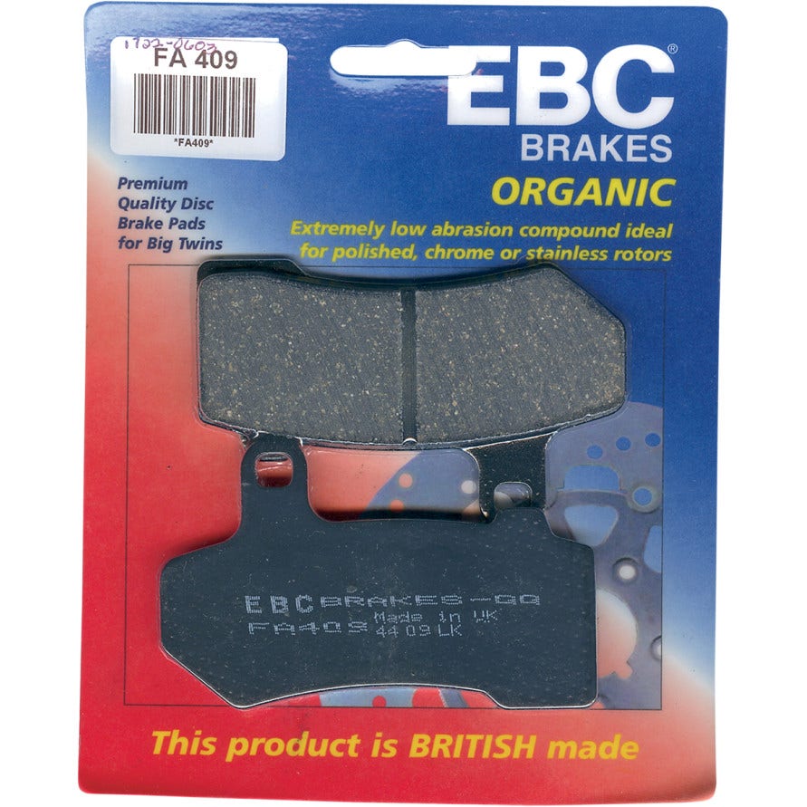 EBC FA409 Organic Front or Rear Brake Pads Polished Rotor Harley 08-17 FLH V-Rod