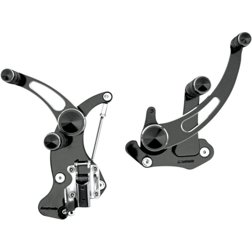 Accutronix FC405-SSN Slotted Black Plus +6 Forward Controls Harley 14-19 FLH/T