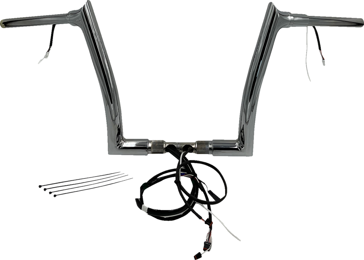 FBI Fat Baggers Wired 1-1/2" Pointed Top Handlebar Kits for FLTR '16-'20 - Chrome / 12"