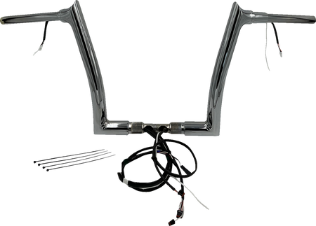 FBI Fat Baggers Wired 1-1/2" Pointed Top Handlebar Kits for FLTR '16-'20 - Chrome / 12"