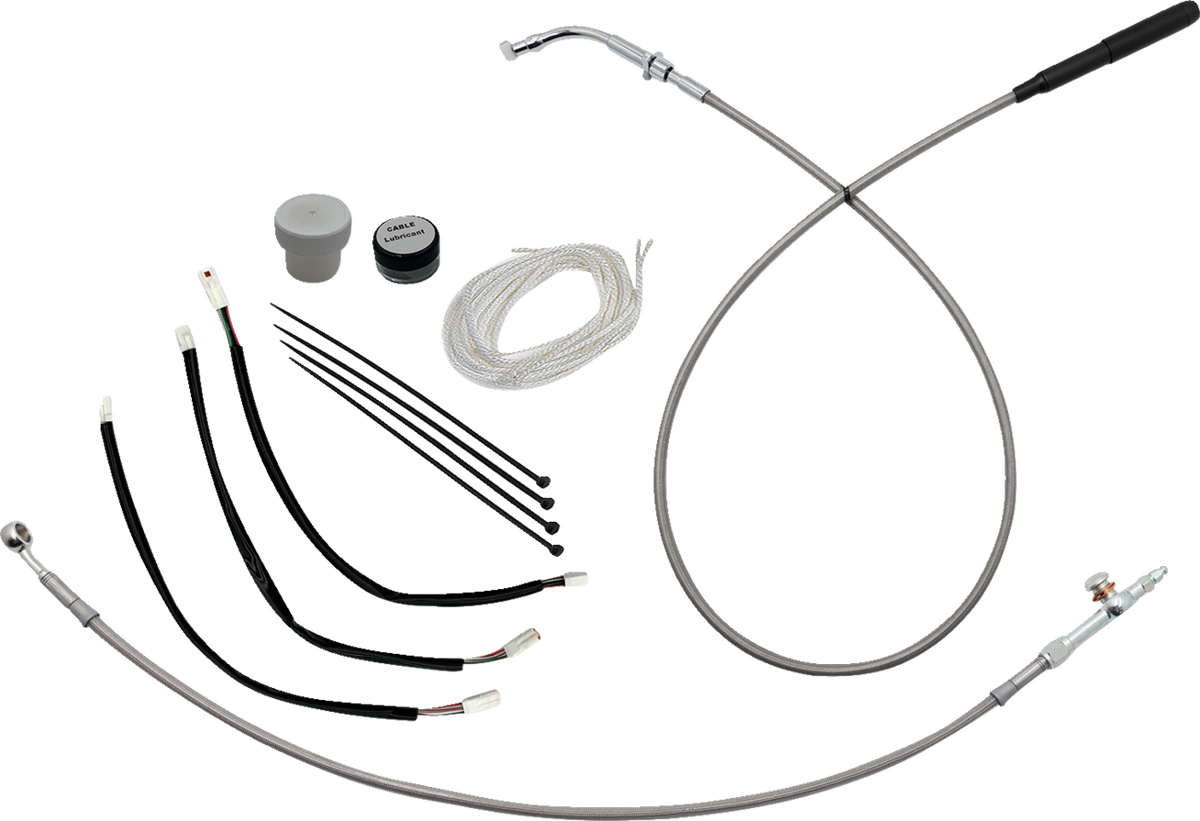 FBI EZ Install Upper Clutch Kit - Quick Connect for 2021-2026 H-D Touring - FLH/X '23-'26 / FLTR '23-'26 / Braided Stainless Steel/Chrome / 10"