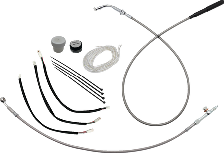 FBI EZ Install Upper Clutch Kit - Quick Connect for 2021-2026 H-D Touring - FLH/X '23-'26 / FLTR '23-'26 / Braided Stainless Steel/Chrome / 10"