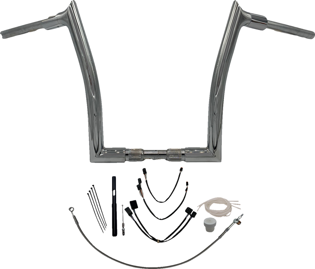 FBI Fat Baggers 1-1/2" EZ Pointed Top Handlebar Kits for FLHR '21-'25 - Chrome / 14"