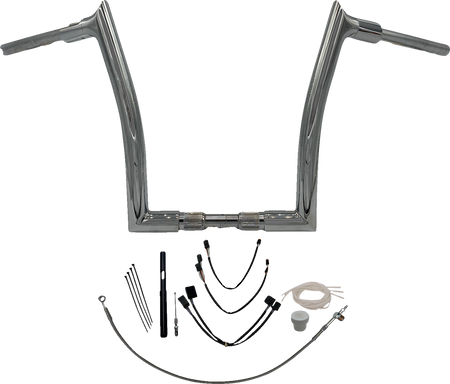 FBI Fat Baggers 1-1/2" EZ Pointed Top Handlebar Kits for FLHR '21-'25 - Chrome / 14"