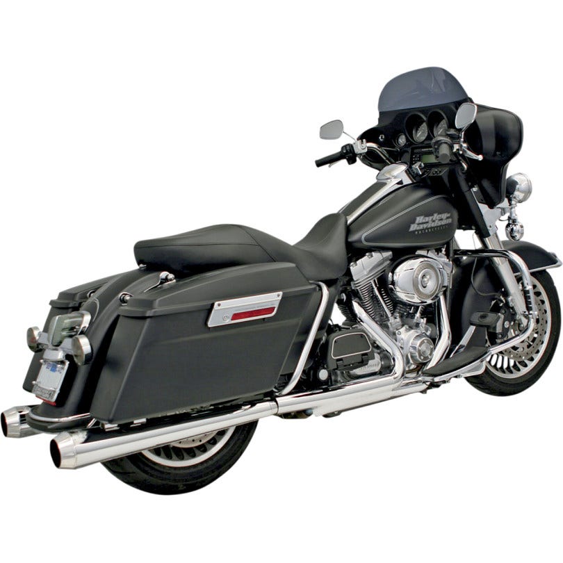Bassani Chrome Megaphone Polished 4" Slip-On Mufflers 2.5" Performance Baffle