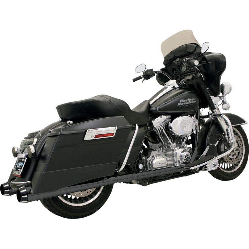 Bassani Black Megaphone Blk Tapered 4" Slip-On Mufflers 2.5 Performance Baffle