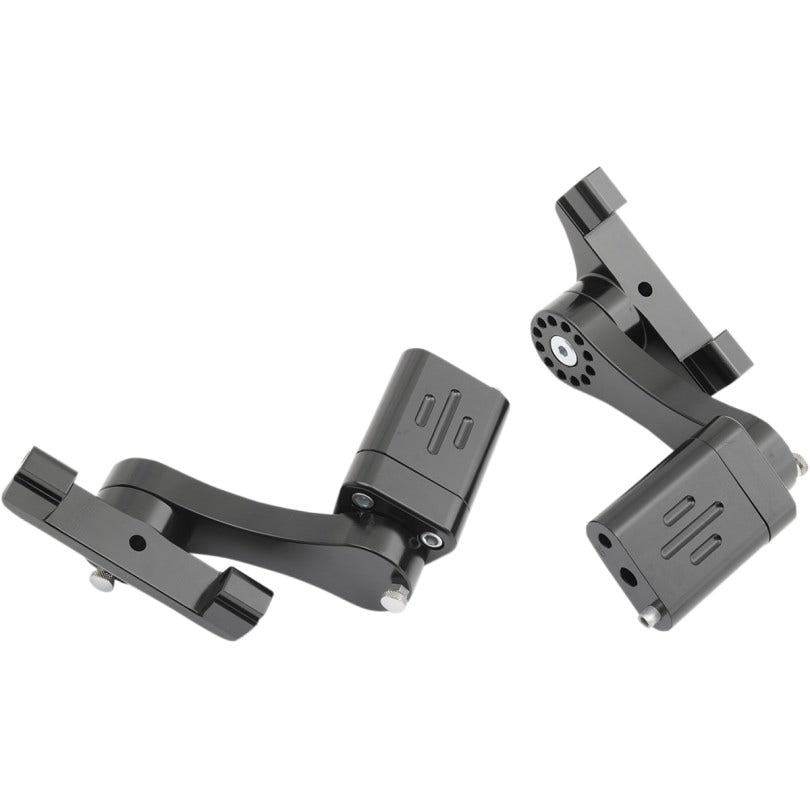 Rivco Black Adjustable Passenger Floorboard Mounts for Harley Touring 93-17