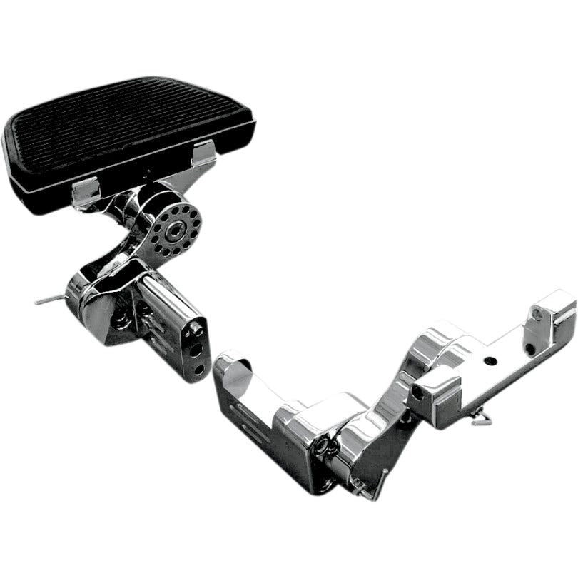 Rivco Chrome Adjustable Passenger Floorboard Mounts Harley FLH 93-17 w/Rineharts