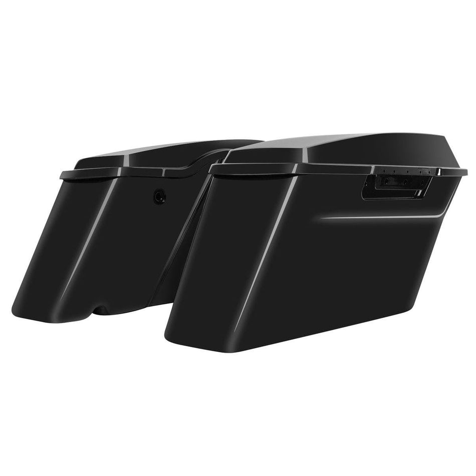 Hogworkz OEM Length Saddlebags w/ Lids Harley '14-'19 FLH - Vivid Black