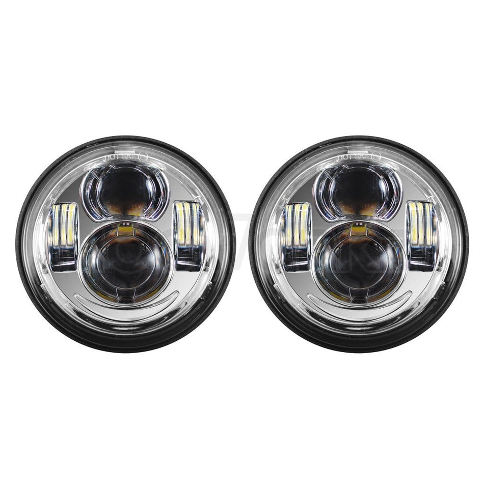 Hogworkz 4.65" Chrome LED Daymaker Style Headlights for Harley Dyna Fat Bob