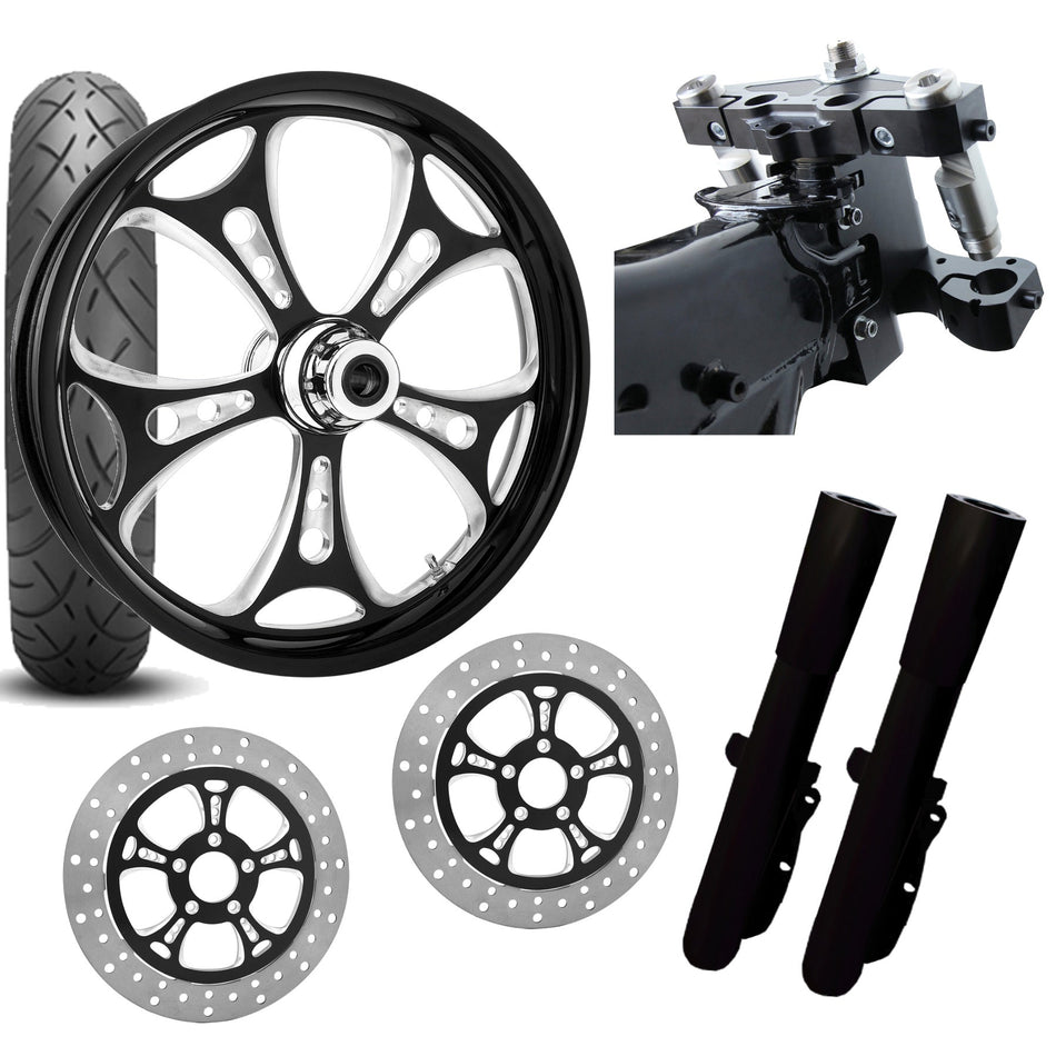 RC 26 Holeshot Eclipse Wheel Tire Neck Rake Front End Package Harley Dual Disc