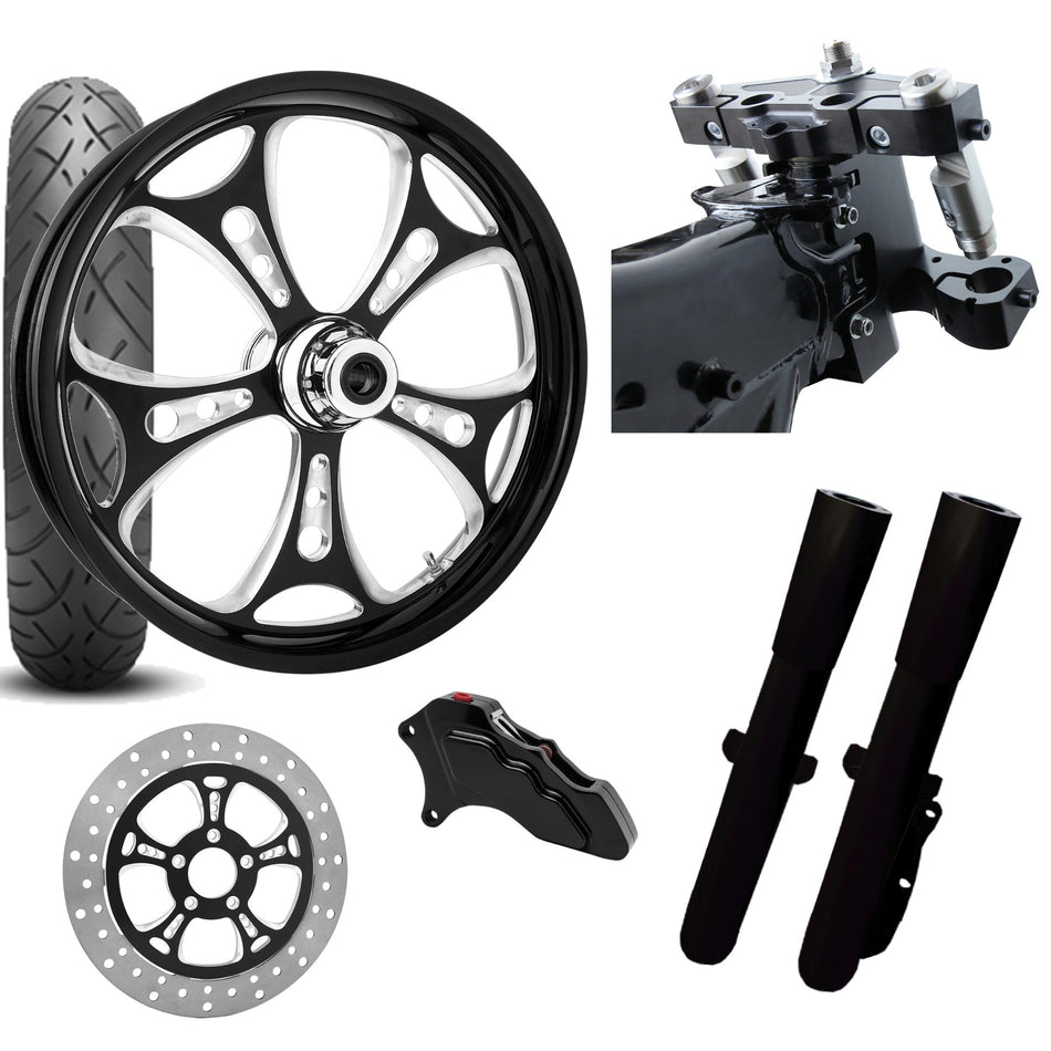 RC 26 Holeshot Eclipse Wheel Tire Neck Rake Front End Package Harley Single Side