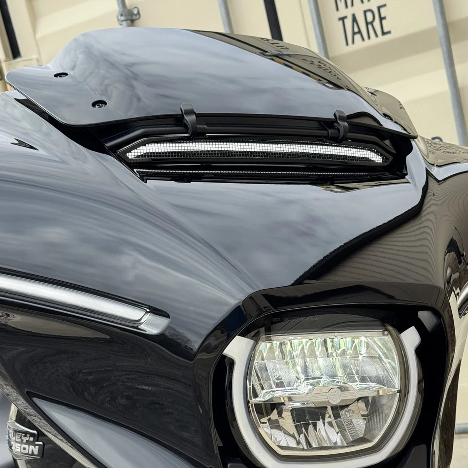 Custom Dynamics LED Windshield Trim with Run & Turn Signal for Street Glide Motorcycles
