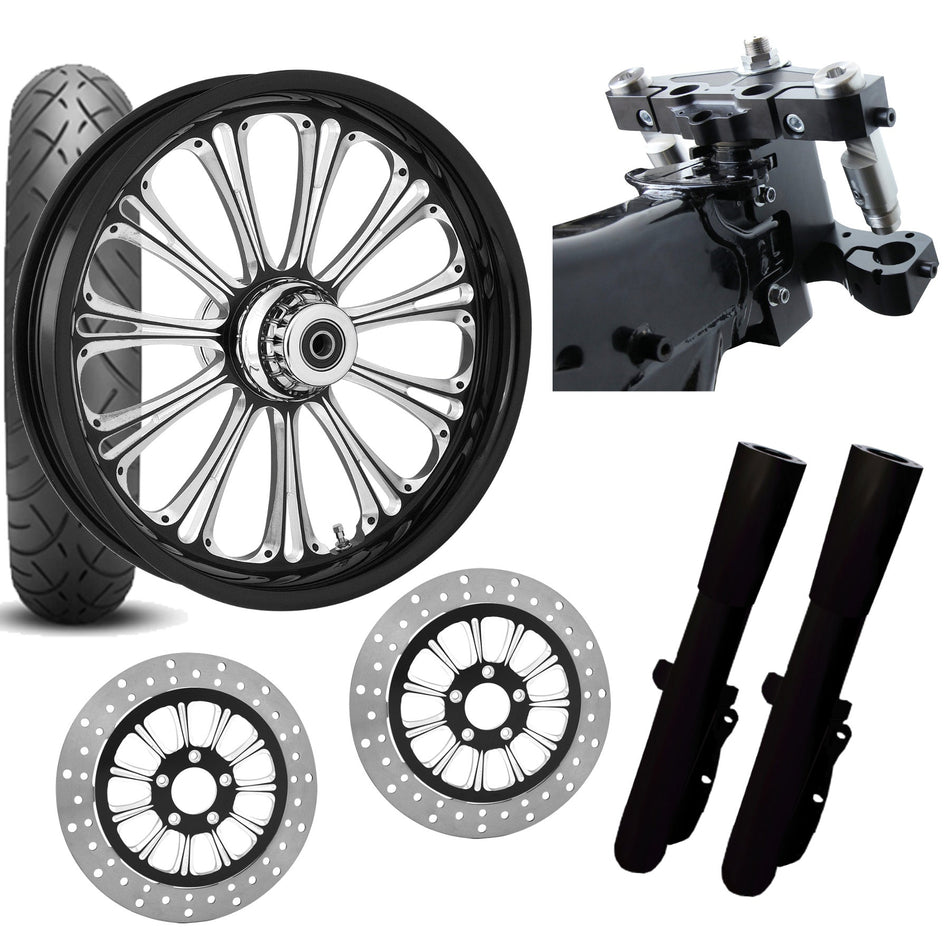 RC 26 Imperial Eclipse Wheel Tire Neck Rake Front End Package Harley Dual Disc