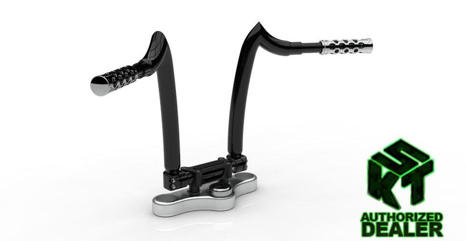 KST Kustom Spearhead 14" Black Vanguard Handlebars Bars Harley FLTR FLHR 1.25"