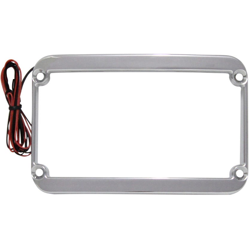 Klock Werks WFB Chrome Lighted License Plate Tag Frame for Harley FLH FLST