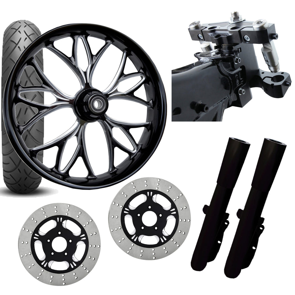 RC 26 Kore Eclipse Wheel Tire Neck Rake Front End Package Harley Dual Disc