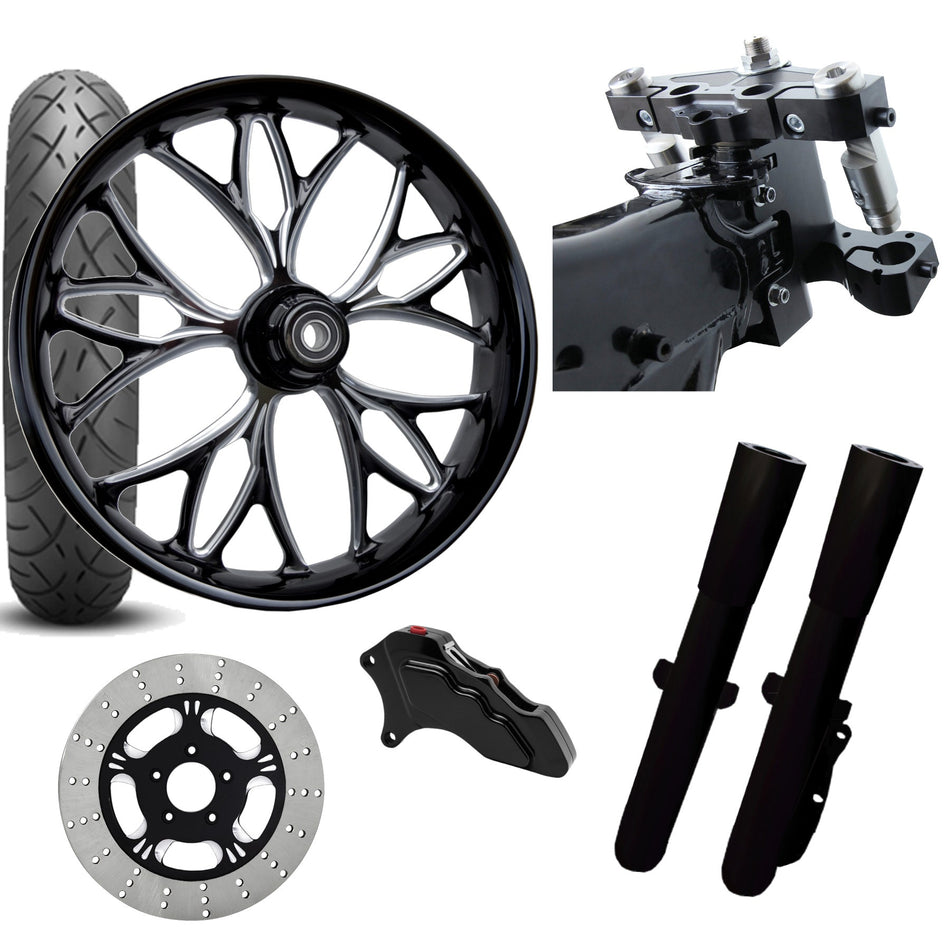 RC 26 Kore Eclipse Wheel Tire Neck Rake Front End Package Harley Single Side