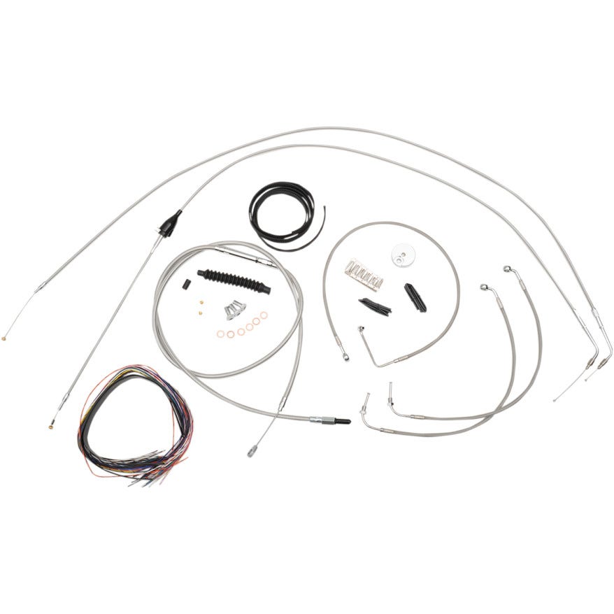 La Choppers Complete Stainless Cable Line 18"-20" Kit Harley 07 FLHT/ FLHX
