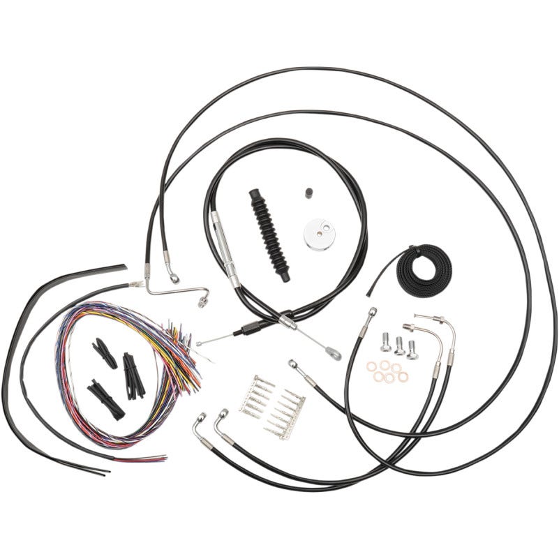 La Choppers Complete Black Vnyl Cable Line 18"-20" Kit Harley 08-13 FLTR W/ABS