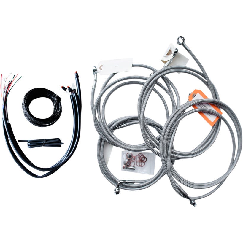La Choppers Stainless Steel Complete 18"-20" Handlebar Cable Kit 16 FLHT/X ABS