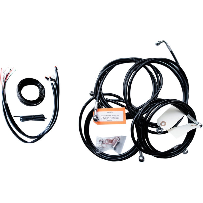 La Choppers Black Vinyl Complete 12"-14" Handlebar Cable Kit 16 FLHT/X ABS